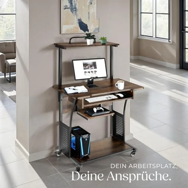 tectake Schreibtisch Fife (1-St, 1 tlg), Funktionaler Schreibtisch im kontrastreichen Industrial Style – Bild 8