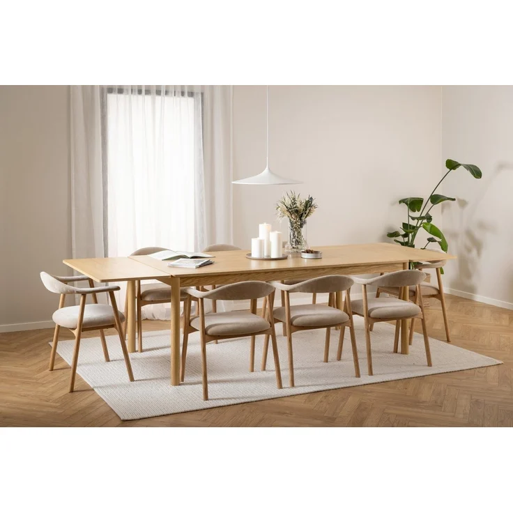 Holzstuhl >Addi< (2er-Set) in Beige, Polyester, Massivholz - 56x75,5x54 (BxHxT) – Bild 2