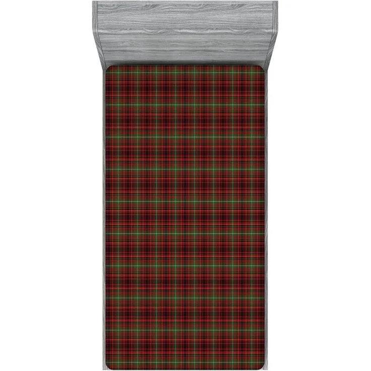 Abakuhaus Spannbettlaken Soft Dekorativer Stoff Bettwäsche Rund-um Elastischer Gummizug, Plaid Scottish Stil Illustration