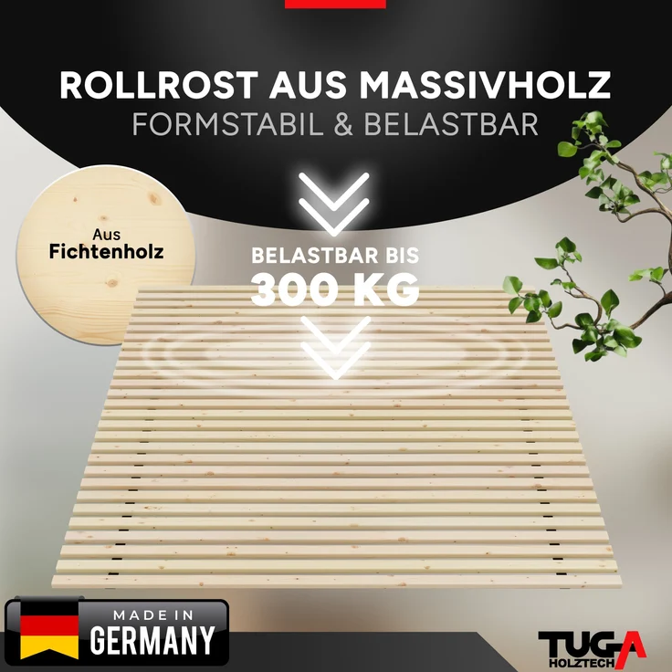 Rollrost " Lamellen - Xandi " Lattenrost 24 mm 180 x 190 cm – Bild 2