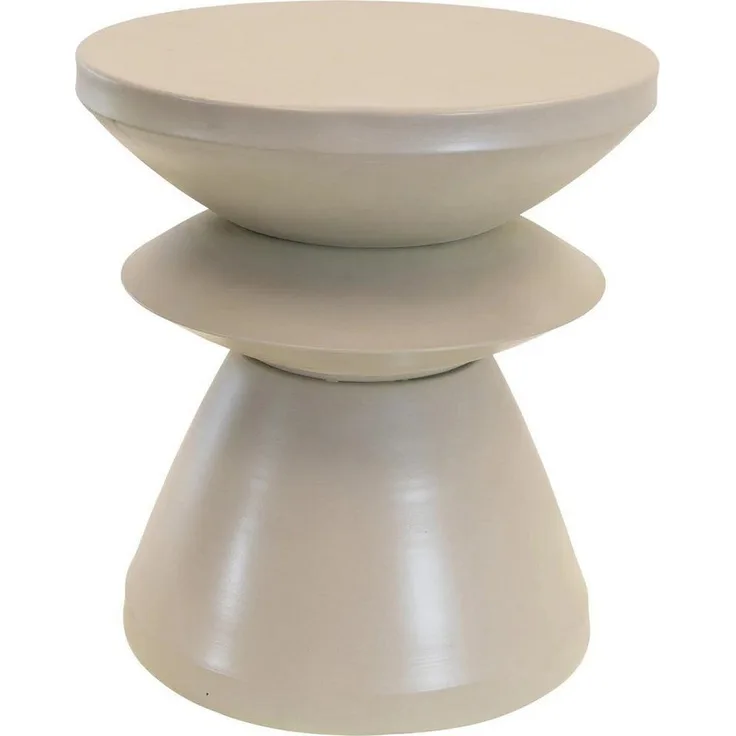 Lesli Living Beistelltisch Designtisch Tisch Lounge Garten Metall hellgrau Ø36x39,5cm
