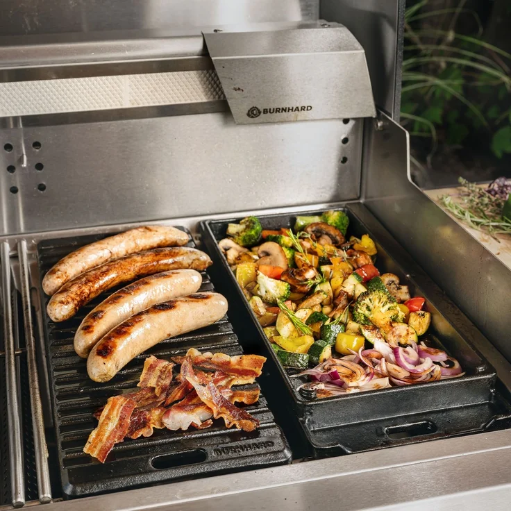 BURNHARD Grillplatte GRANT Gusseisen 2-in-1, Schwarz, 3,5 x 17,5 x 43 cm – Bild 2