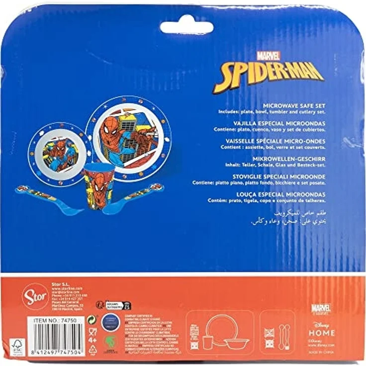 Kunststoff Kindergeschirr Set Motiv (5 tlg.) Schüssel, Teller, Becher & Besteck MARVEL Spider-Man – Bild 3