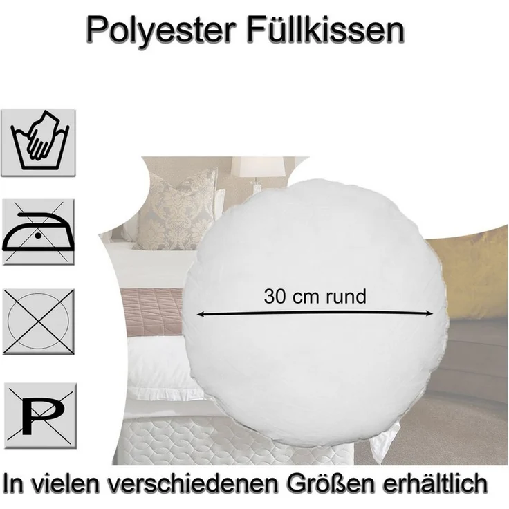 Haus und Deko Kopfkissen Kopfkissen Füllkissen rund Kissenfüllung Dekokissen Kissen Polyester, Bezug: Lustrasil-Vlies, Rückenschläfer,Seitenschläfer,Bauchschläfer – Bild 2