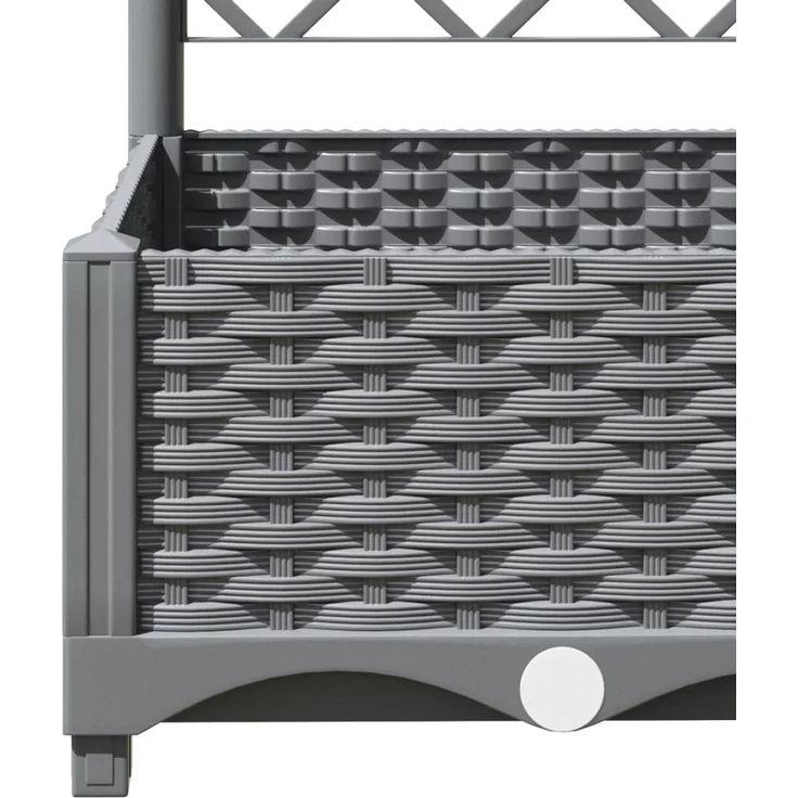 vidaXL Pflanzkübel mit Rankgitter Hellgrau 80x40x121,5 cm PP 153271 – Bild 7