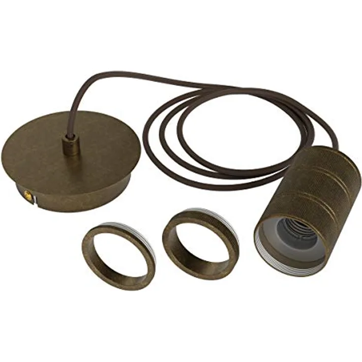 Calex Retro Pendelleuchte, 1-flammig, Bronze, dimmbar mit E27-Sockel