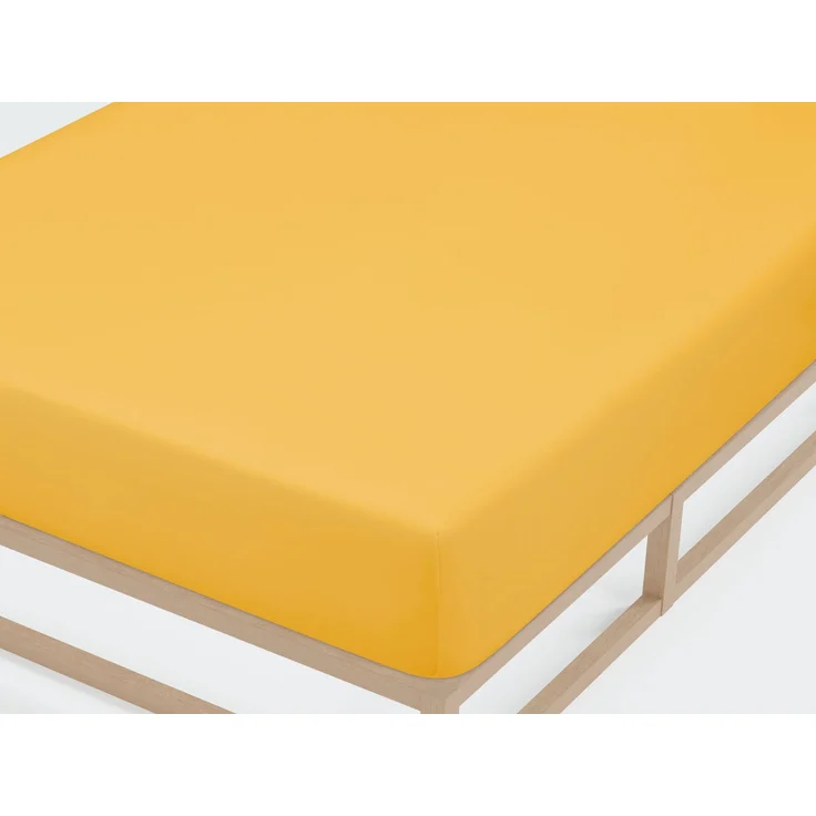 Biberna Jersey-Spannbetttuch, 100 % Baumwolle, Honig, 1x 180x200 cm - 200x200 cm – Bild 1