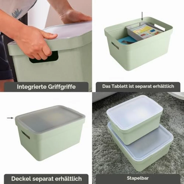 Sunware Sigma Home Aufbewahrungsbox Bad 13L - 35x24,6x18,3cm - Kunststoff Aufbewahrungsbox Ohne Deckel - körbe & behälter (Packung mit 2) – Bild 7