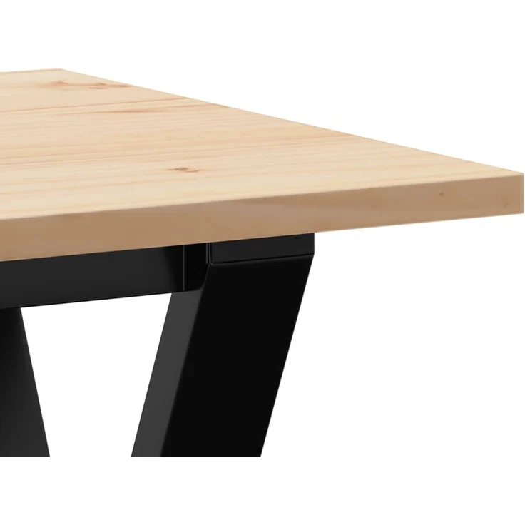 Couchtisch Sofatisch, Y-Gestell 100x50x45 cm Massivholz Kiefer & Stahl d455e – Bild 7