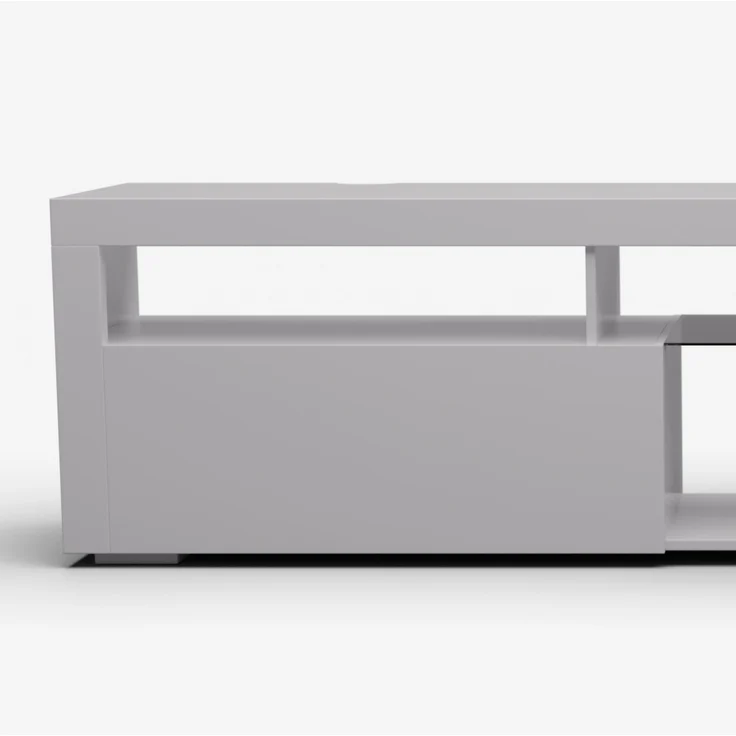 blumfeldt Lowboard Elgin Lowboard Fernsehschrank 150 x 30 x 40 cm, LED (Set), Fernsehschrank weiß TV-Schrank 3 Schubladen 150 x 30 x 40 cm (BxHxT) – Bild 5