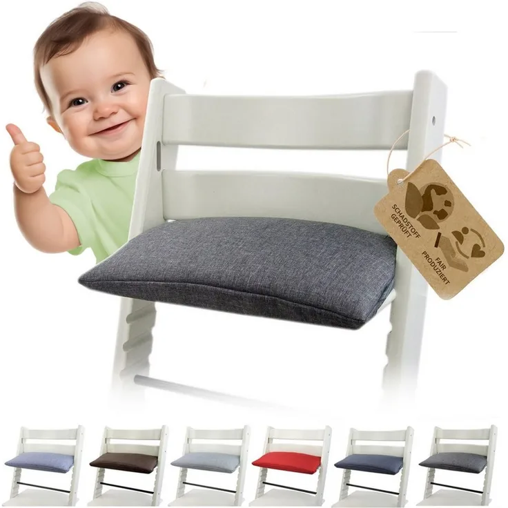 BAMBINIWELT Sitzauflage, kompatibel mit Stokke 'Tripp Trapp' Hochstuhl, 1-teilig meliert dunkelgrau
