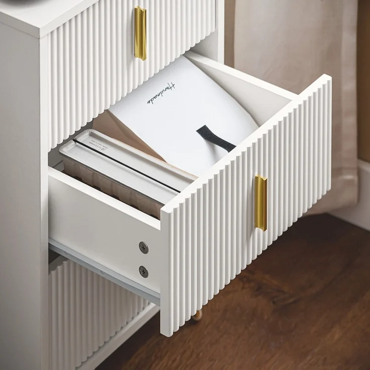 SoBuy FBT115-L-W Nachttisch, MDF, Melamin, Weiß, 40 x 63 x 36 cm – Bild 4