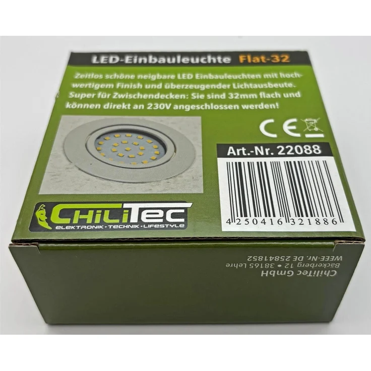 LED-Einbauleuchte "Flat-32" warmweiß80x32mm, 5W, 590lm, weißes Gehäuse – Bild 7