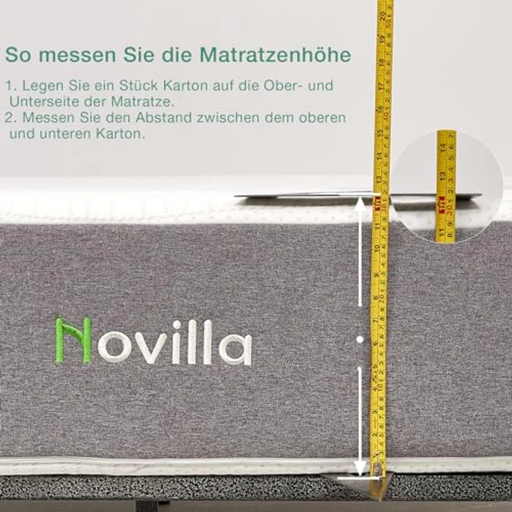 Novilla Matratze 90x190 H2 & H3 7 Zonen Kaltschaummatratze Bezug 60° Waschbar Schaumstoff Rollmatratze 2in1 Öko-Tex Zertifiziert Höhe 14cm – Bild 10