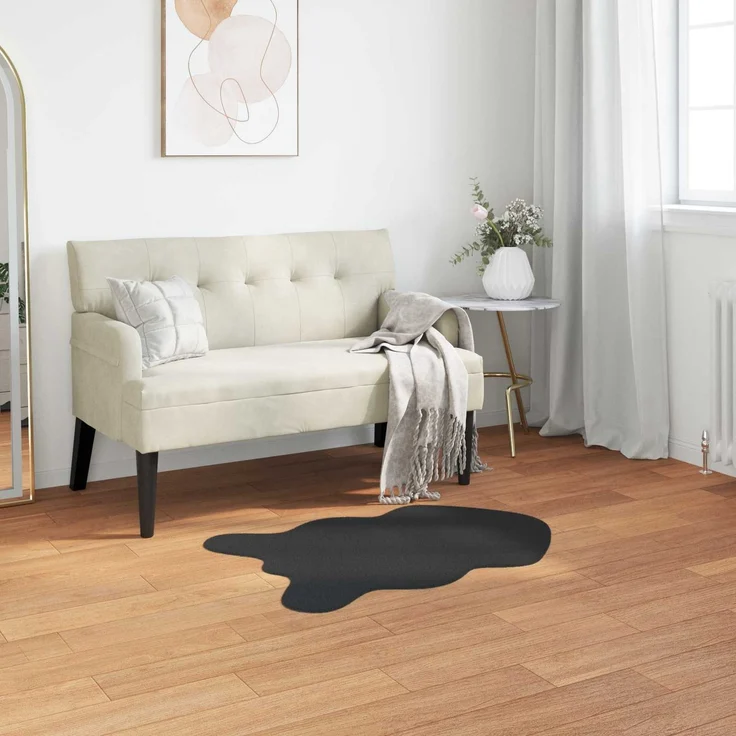 vidaXL Rutschfester Kunstfellteppich Olite Schwarz 50x80 cm 42021738 – Bild 1