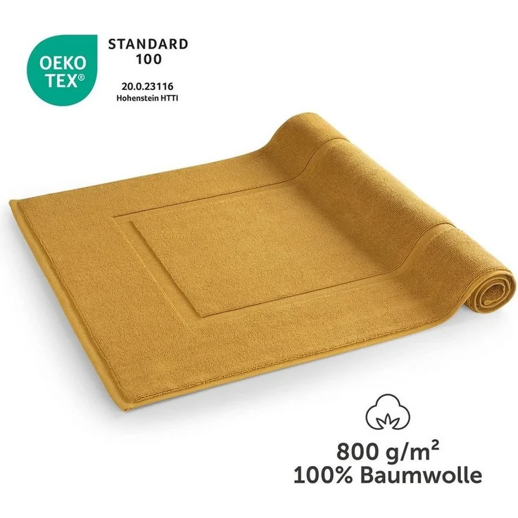 Blumtal Badematte Premium Badezimmerteppich Terry - schnell trocknend & strapazierfähig, 100% Baumwolle, 50x80 cm, Oeko-Tex zertifiziert, Baumwolle, Rechteckig, 2 teilig – Bild 2