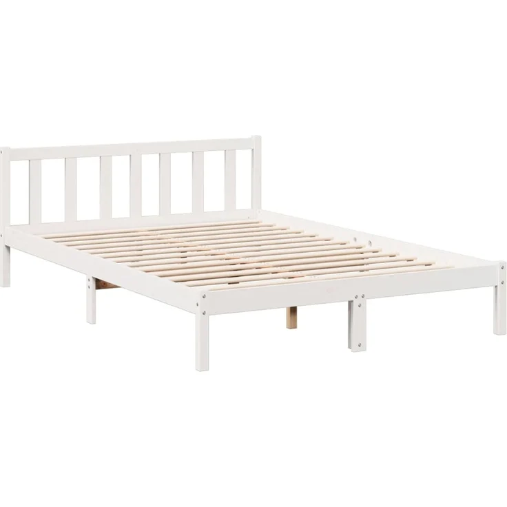 vidaXL Massivholzbett Extra Lang ohne Matratze Weiß 160x220 Kieferholz 852451 – Bild 3