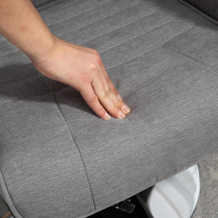HOMCOM Relaxsessel mit Hocker, drehbar TV-Sessel mit neigbare Rückenlehne, bis 150 kg (Liegesessel, 2-St, Fernsehsessel), für Wohnzimmer, Grau – Bild 9