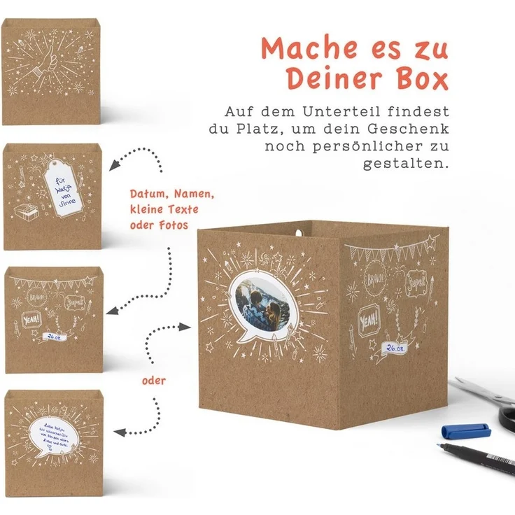SURPRISA Geschenkbox Geschenke als Rätsel individuelle Geldgeschenke, Personalisierte Geschenkideen / Das Geschenk einfach so - war gestern! – Bild 3
