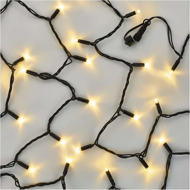 EMOS Connect System 10m Lichterkette Profi, robuste Weihnachtslichterkette mit 100 LEDs, Erweiterungsteil C (ohne Anschlusskabel und Adapter), IP44 für Innen und Außen, Warmweiße Lichtfarbe, schwarz