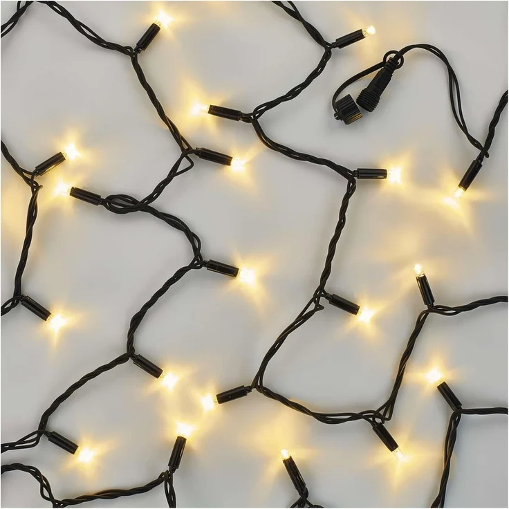 EMOS Connect System 10m Lichterkette Profi, robuste Weihnachtslichterkette mit 100 LEDs, Erweiterungsteil C (ohne Anschlusskabel und Adapter), IP44 für Innen und Außen, Warmweiße Lichtfarbe, schwarz