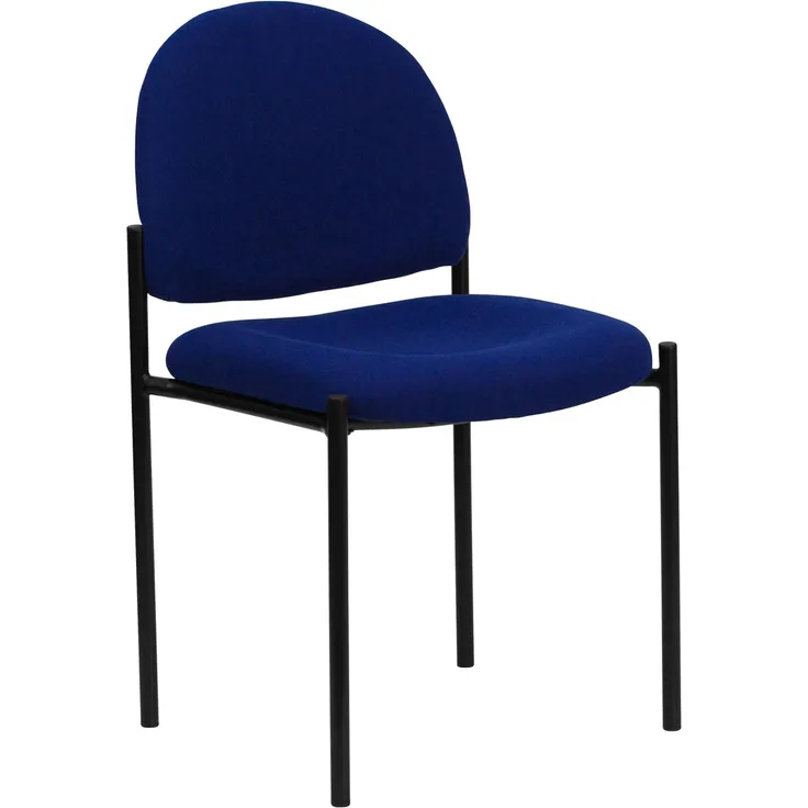 Flash Furniture Comfort Stackable Side Reception Chair, Steel, Navy Fabric, 66. 04x49. 53x19. 05 cm