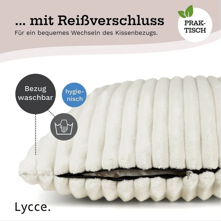 Lycce Dekokissen Kissenbezug Deluxe aus extra breitem, flauschigem Cordstoff 50x50 cm – Bild 3