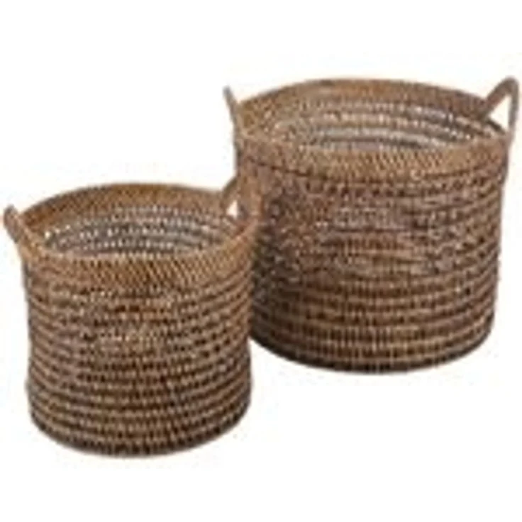 Rattan Korb Eda Braun mit Henkel L – Bild 12