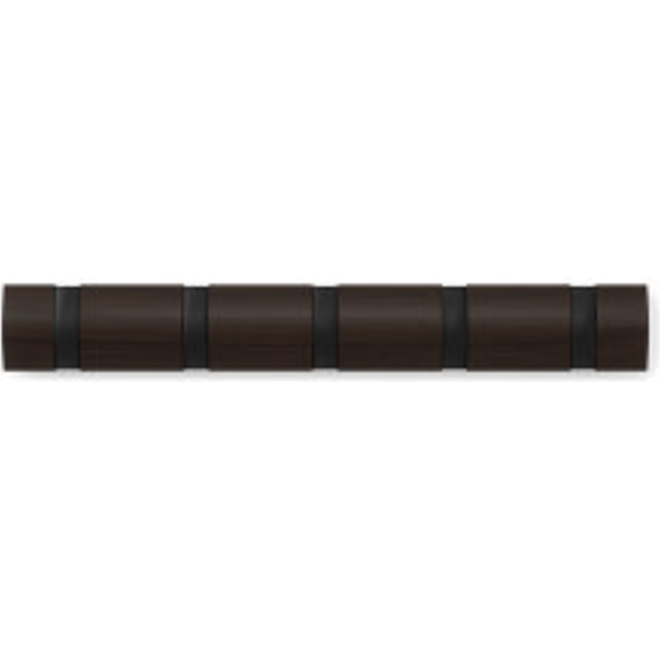 Umbra Flip Garderobenhaken, 5 Haken, Garderoben Haken, Kleiderhaken, Holz, Schwarz / Walnuß, 51 cm, 318850-048 – Bild 3
