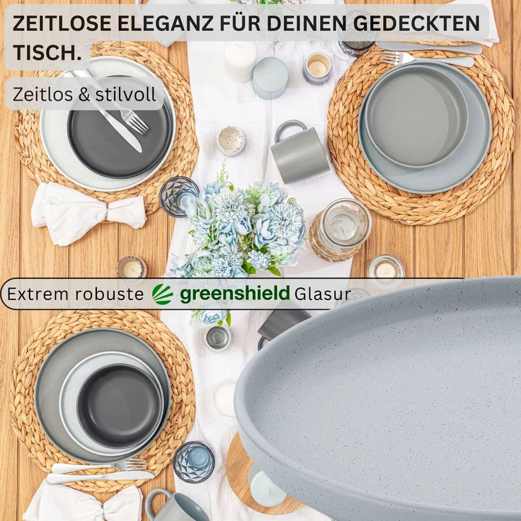 SÄNGER Steingut Speiseteller Leeds 4 teilig – Bild 3