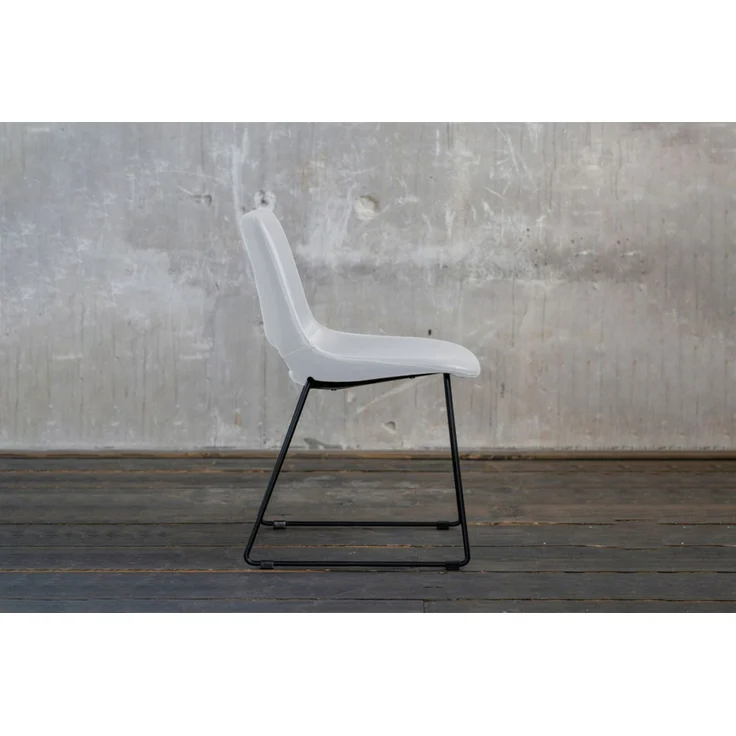 KAWOLA Stuhl ASCO weiß Gestell Metall schwarz 80 x 55 x 49 cm – Bild 2