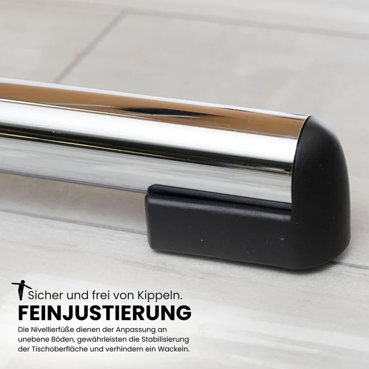 bümö Klapptisch Ahorn 160x80 cm klappbar & stapelbar, klappbarer Schreibtisch, Klappschreibtisch, Tisch klappbar, Klappbarer Tisch, Klapptisch Holz-Platte, Gestell stabil aus Metall verchromt, KL16-3 – Bild 5