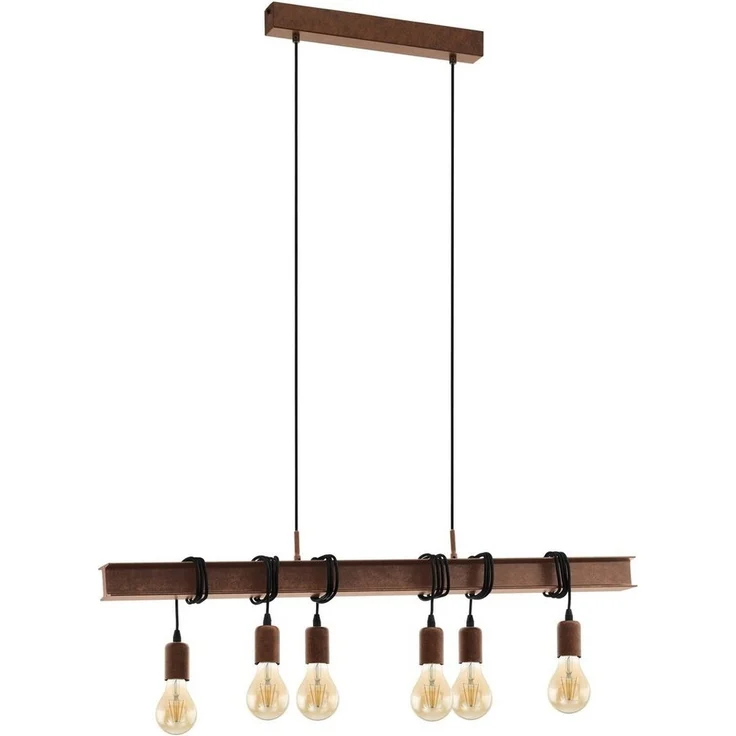 Eglo Townshend 4 Pendelleuchte, 220-240V, E27, antik-braun (49859) – Bild 2