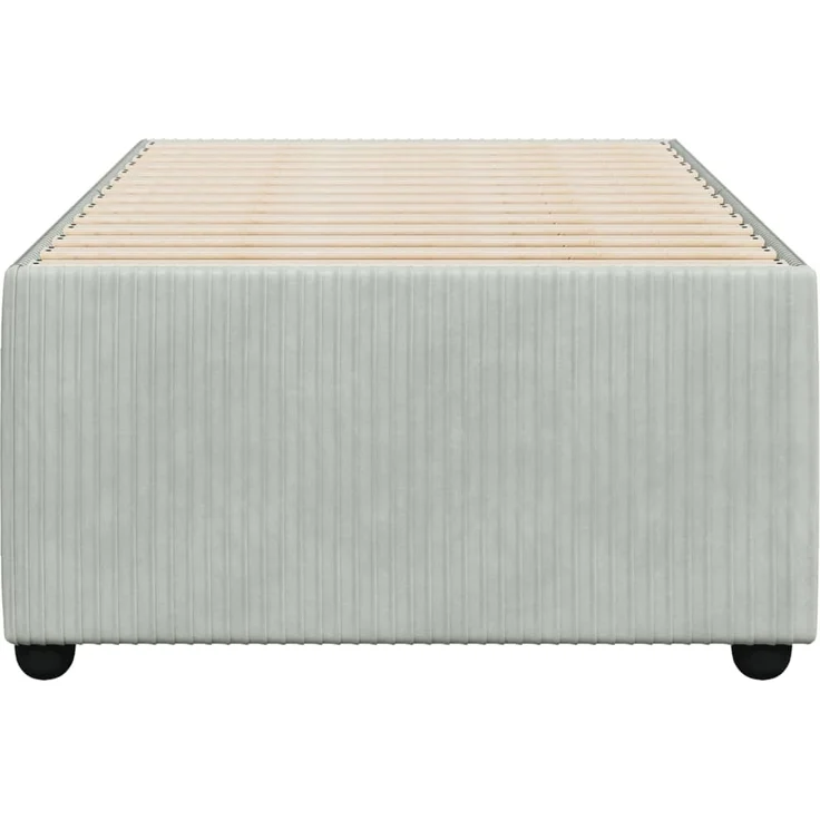 vidaXL Bettgestell ohne Matratze Hellgrau 90x200 cm Samt 3284982 – Bild 3