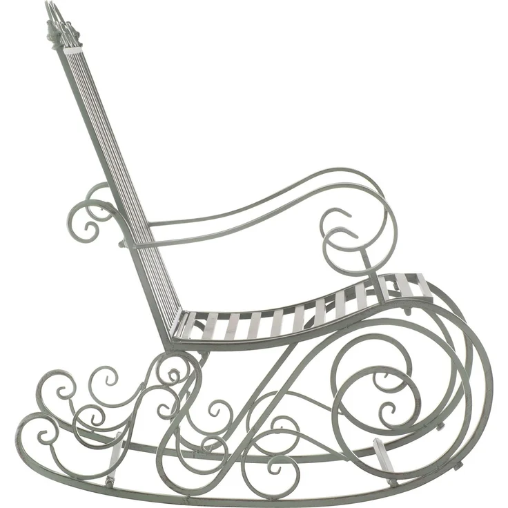 Schaukelstuhl ANNA Antik Outdoor - 56x90x94cm, Metall, Antik-Grün | Gartenstuhl Liegestuhl Relaxstuhl Garten Terrasse – Bild 5