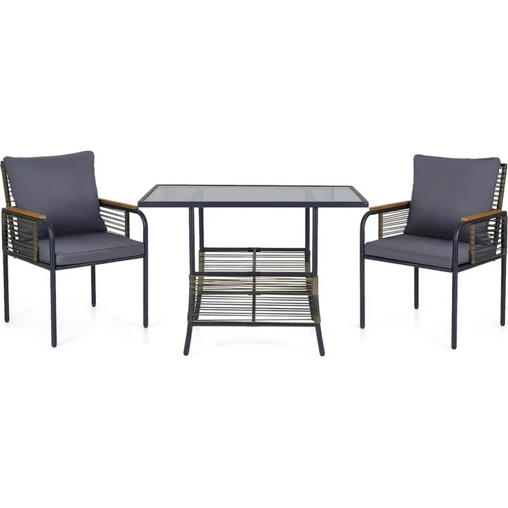 KOMFOTTEU Balkonset, (3-tlg), Gartenset Bistroset mit Kissen, 2 Stühlen & 1 Tisch – Bild 1