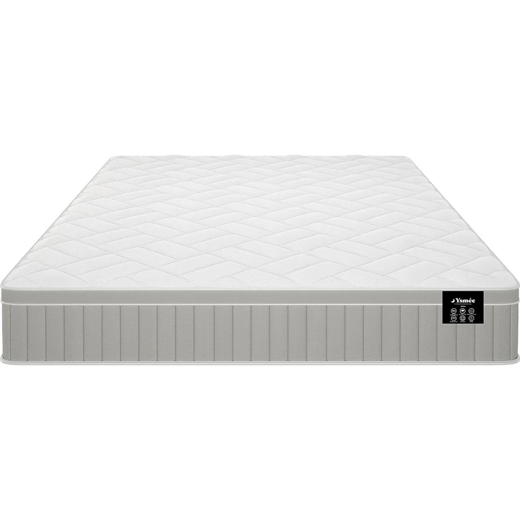 Vente-unique - Set 140 x 190 cm weißer Bettkasten + Schaumstoff und Gel-Memory-Matratze 7 Zonen 22cm Höhe - SOMIRA von YSMÉE – Bild 5