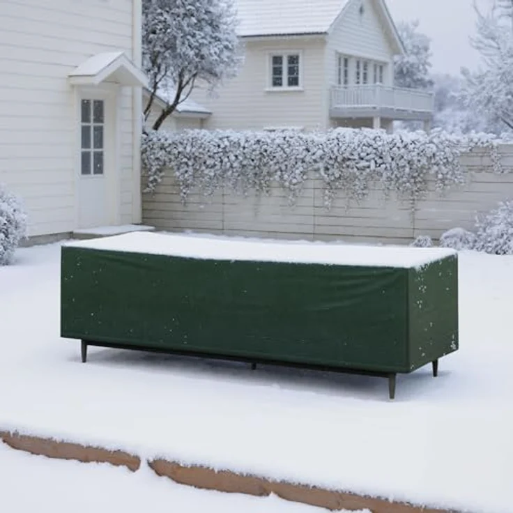 WOLTU Schutzhülle Gartenliege Sonnenliege, 218 x 77 x 55 cm, Abdeckung für Gartenmöbel, Abdeckhaube aus PE, Plane UV-Beständig wasserabweisend Winterfest reißfest, Grün – Bild 4