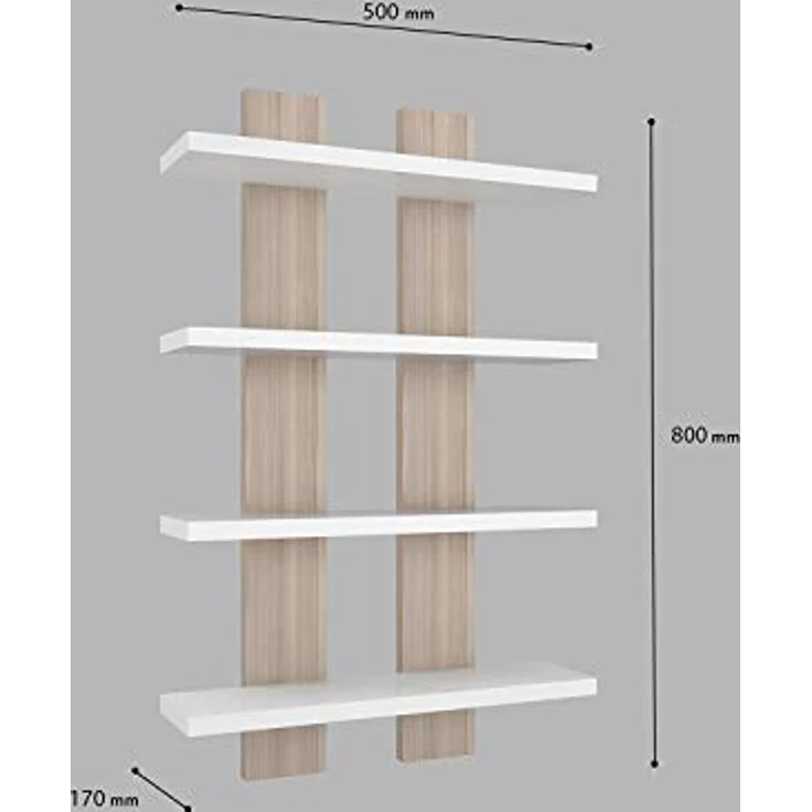 Homemania Regal, Spanplatte, Weiß, Cordoba, 50 x 17 x 80 cm – Bild 3