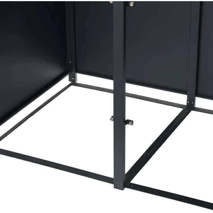 Mülltonnenbox Müllbox Mülltonnenverkleidung 3 Türen Anthrazit Box Soft-Close – Bild 10