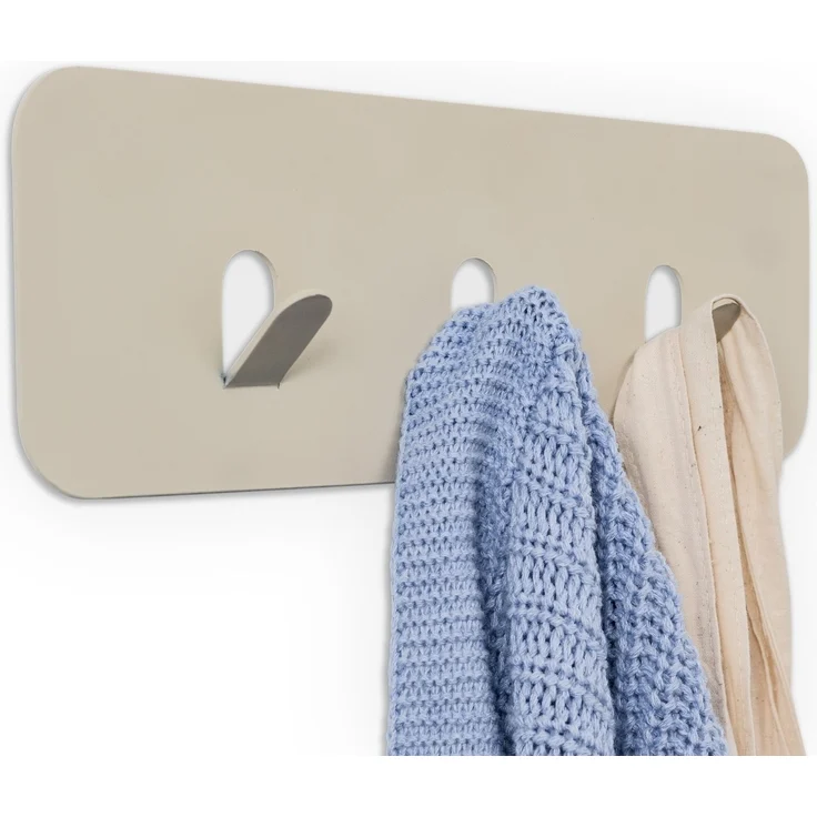Garderobenleiste >Tilly 1< 3 Haken, in cremeweiß, Metall - 30x10x3cm (BxHxT) – Bild 5