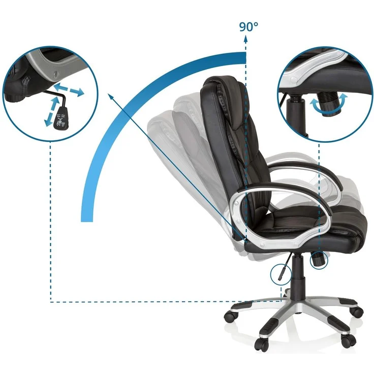 MyBuero Home Office Chefsessel RELAX BY155 Kunstleder Schwarz – Bild 11