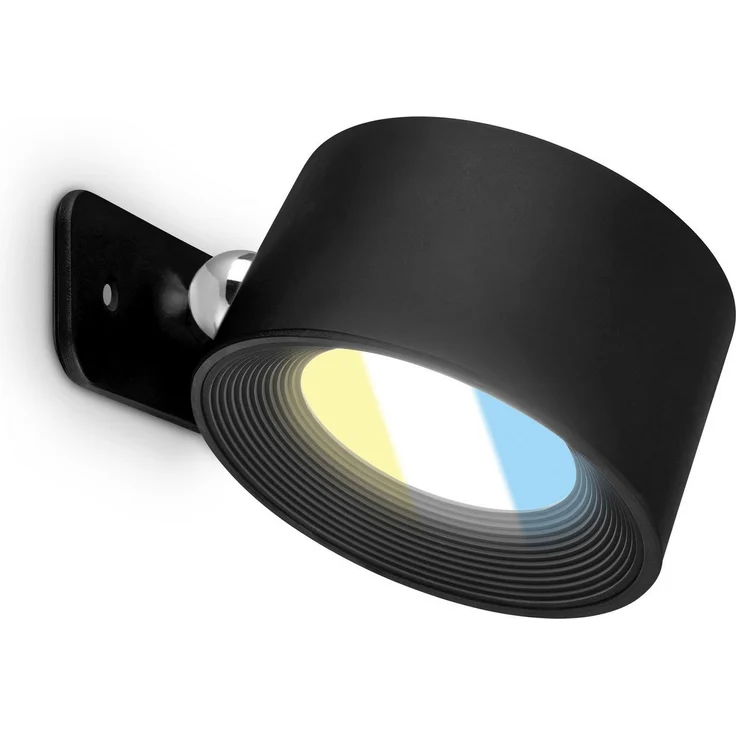 BRILONER - Wandleuchte ohne Stromanschluss mit Akku, magnetisch abnehmbar, 360 Grad drehbar, dimmbar, CCT, Wandleuchte Innen, Wandlampe, Bettlampe, Lampe Bett, Leselampe, 8,7 x 7,5 x 4,8 cm, Schwarz – Bild 3