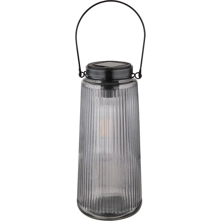 LED Solarleuchte, Laterne, Glas klar, H 25 cm – Bild 7