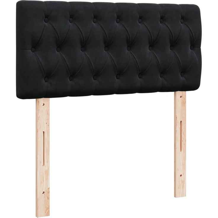 vidaXL Boxspringbett mit Matratze Schwarz 80x200 cm Samt 3287598 – Bild 5