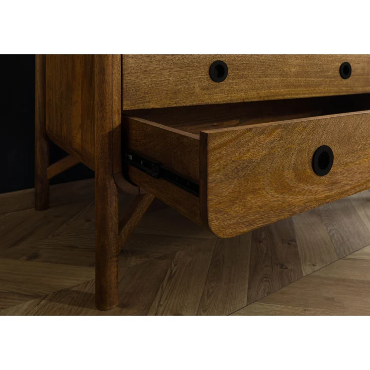 Kleiderschrank Mango 100x60x180 braun geölt / Griff schwarz LOS ANGELES #111 – Bild 7