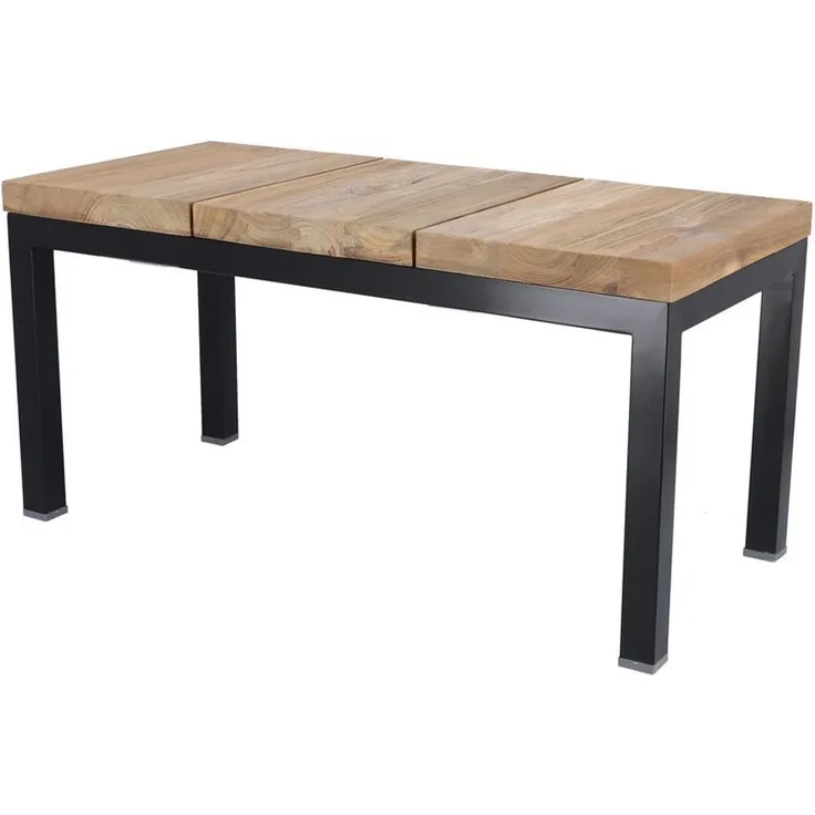 Beistelltisch Lux aus Teakholz, Schwarz