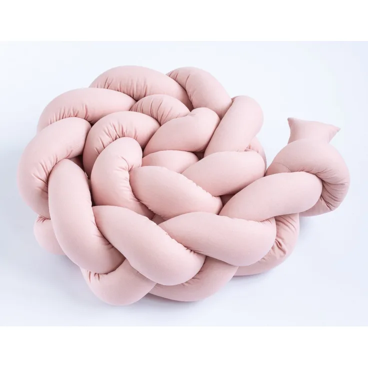 Loolay Nestchenschlange Geflochtenes Kissen Zierkissen Dekokissen Bettumrandung 100% ALTROSA, (Zugluftstopper Zugluft Schlange Wickeltischumrandung Babybett Kinderzimmer Schutz, Wohndeko Bettschlange 100 150 200 300 400 cm & Länge auf Anfrage), Zugluft...