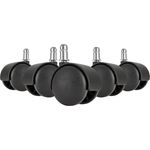 AMSTYLE 5er Set Hartbodenrollen schwarz