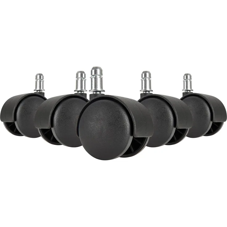 AMSTYLE 5er Set Hartbodenrollen schwarz